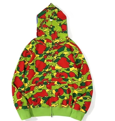 Настраиваемая маскировка полного лица Zip Up Hoodie 100% хлопка Full Zip Hoodie