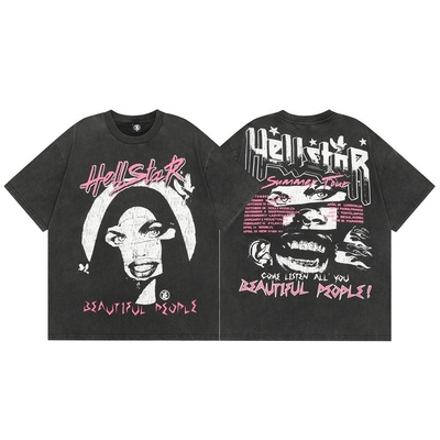 Y2K графическая футболка винтажный сверхразмерный Tee Street Casual Acid Wash Top для мужчин Женщин